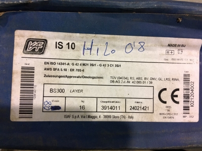 Lote C16 - Caja de hilo de soldar ISAF 